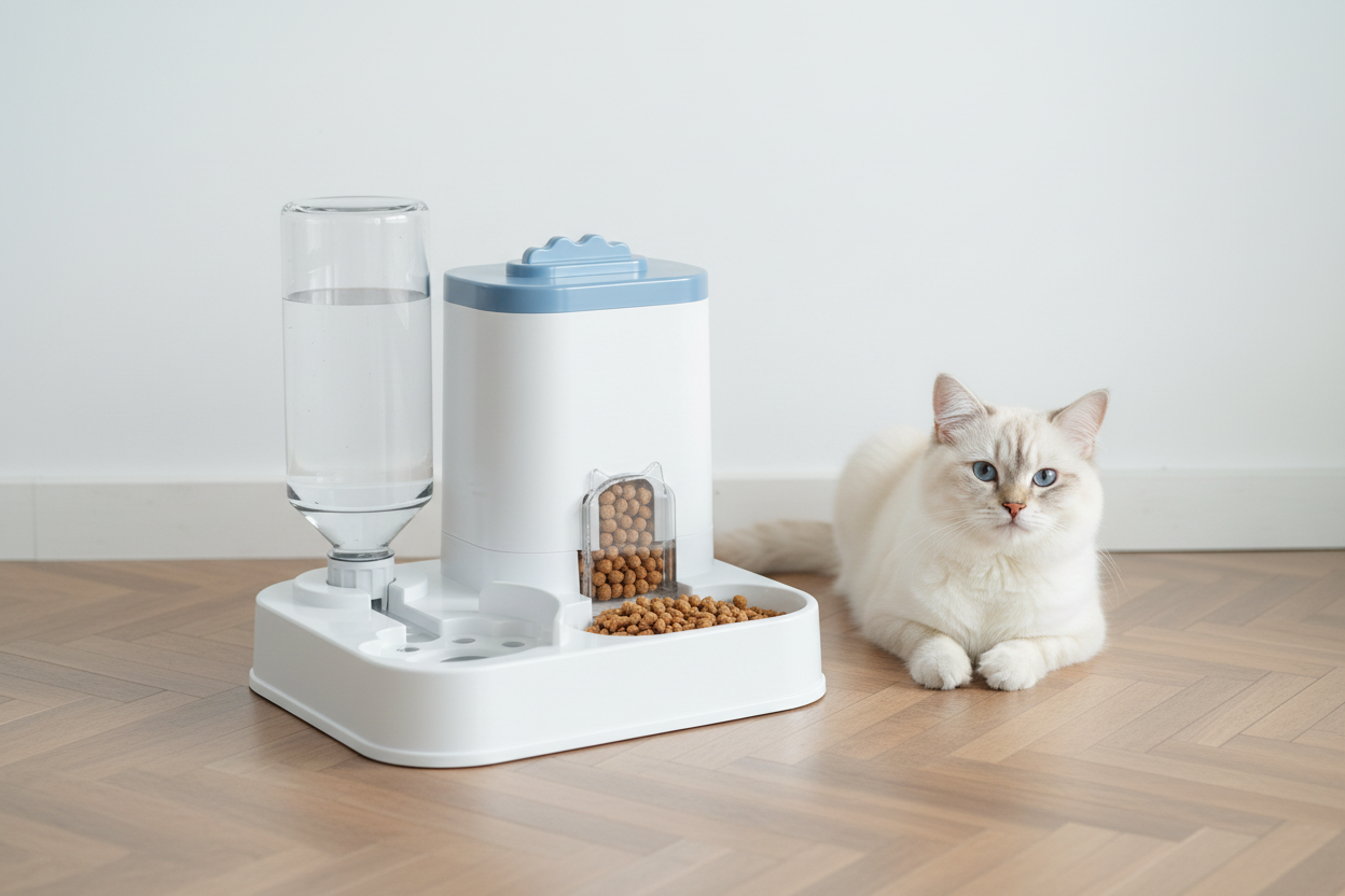 Blue Cat Integrated Feeder lifestyle photo